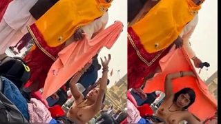 Desi Bhabhi Bath Outdoor Changing Dress Secretly Captured Mms