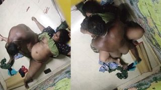 Indian Dusky Tamil Wife Licking Pussy Fucking CCTV Captured
