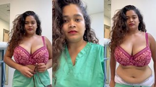 Indian Tanker Nurse Strip Teasing Her Boobs Show MMS