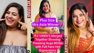 Model Mrs Asia Winner Exclusive Pressing Her Huge Boobs