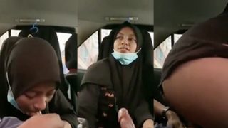 Desi Hijabi Girl Giving Blowjob Dick Fucking Inside Car Mms
